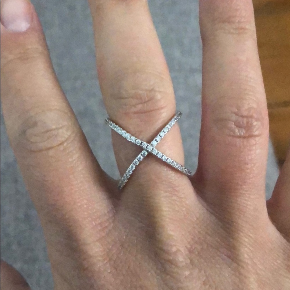 Sterling silver and cz ring size 8